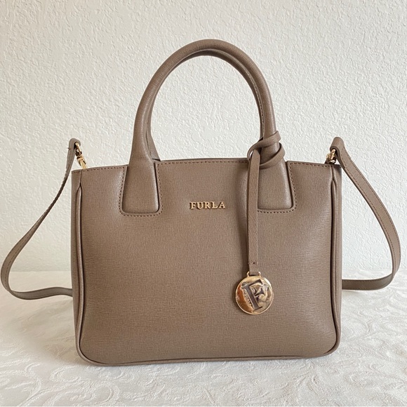 Furla Tan Satchel with Structured Design and Versatile Carry - Picture 1 of 10